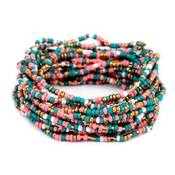 Brățări elastice,  set 12 buc - Roz (1 Set)