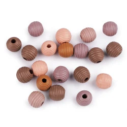 Mărgele din lemn striate, ø13 mm - Mix culori (1300 Bucăți)
