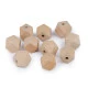 Mărgele din lemn natur, 15x15 mm - Natur (10 Bucăți)