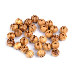 Mărgele din lemn strip, ø8 mm - Pin (10 Grame)