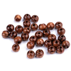 Mărgele din lemn strip, ø8 mm - Pin (10 Grame)