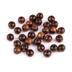 Mărgele din lemn strip, ø10 mm - Pin (10 Grame)