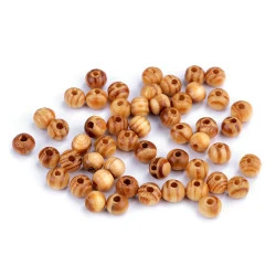 Mărgele din lemn strip, ø6 mm - Pin (10 Grame)