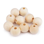 Mărgele din lemn natur, ø25 mm - Natural deschis (10 Bucăți)