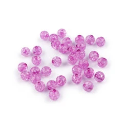 Mărgele de plastic, ø8 mm - Mov lavandă (30 Grame)