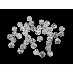 Mărgele de plastic, ø8 mm - Transparent (30 Grame)