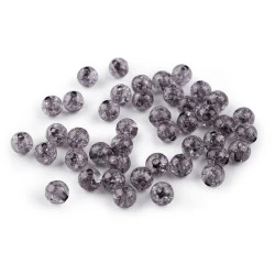 Mărgele de plastic, ø8 mm - Antracit (30 Grame)