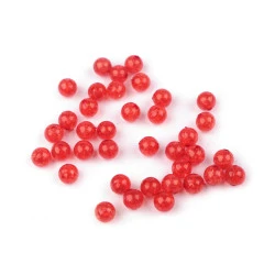 Mărgele de plastic, ø8 mm - Roșu căpșună (30 Grame)