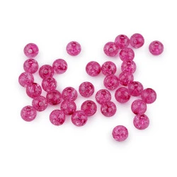 Mărgele de plastic, ø8 mm - Roz (500 Grame)