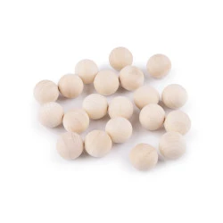 Margele din lemn fara gaura ø18 mm - Natural deschis (20 Bucăți)