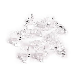 Margele plastic clopot / fusta 7x12 mm - Transparent (20 Grame)