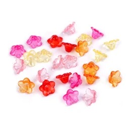 Margele plastic clopot / fusta 7x12 mm - Mix nr. 1 (20 Grame)