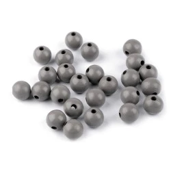 Margele de lemn ø13 a 14 mm - Gri deschis (20 Grame)
