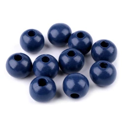 Margele de lemn ø25 mm - Albastru închis (10 Bucăți)