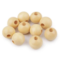 Margele de lemn ø25 mm - Natural deschis (10 Bucăți)