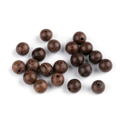 Margele de lemn ø8 mm - Natural închis (10 Grame)