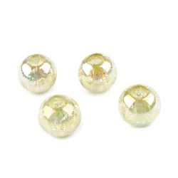 Mărgele din plastic cu efect ab ø20 mm - Galben deschis (4 Bucăți)