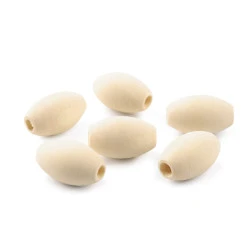 Margele de lemn nelacuite 18x28 mm - Natural deschis (150 Bucăți)