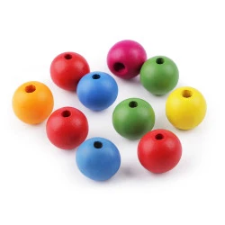 Mărgele de lemn ø20 mm - Mix (10 Bucăți)