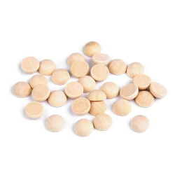 Jumătăți de mărgele din lemn ø15 mm - Natural deschis (30 Bucăți)