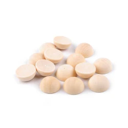 Jumătăți de mărgele din lemn ø20 mm - Natural deschis (20 Bucăți)