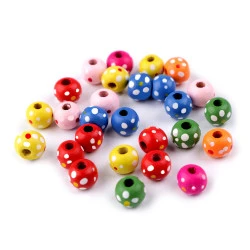 Margele de lemn ø10 mm - Mix (10 Grame)