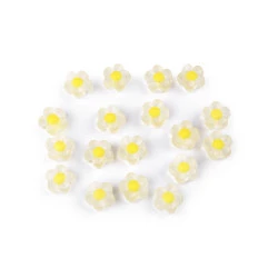 Mărgele din plastic floare  ø13 mm - Galben deschis (10 Grame)