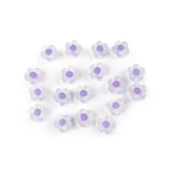 Mărgele din plastic floare  ø13 mm - Mov liliachiu (10 Grame)