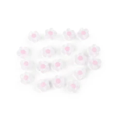 Mărgele din plastic floare  ø13 mm - Roz foarte deschis (10 Grame)