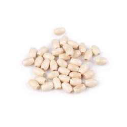 Mărgele din lemn 6x10 mm - Natural deschis (10 Grame)