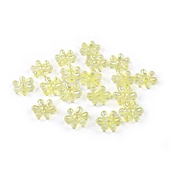 Mărgele din plastic cu efect  ab ø17 mm - Galben (10 Grame)