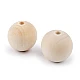 Mărgele mari din lemn nelacuit ø40 mm - Natural deschis (4 Bucăți)