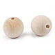 Mărgele mari din lemn nelacuit ø40 mm - Natural deschis (4 Bucăți)