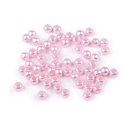 Perle din plastic cu orificiu mare  ø8 mm - Roz deschis (20 Grame)