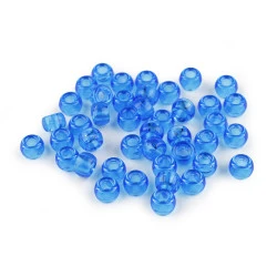 Mărgele din plastic cu gaură mare 9x6 mm - Albastru regal (20 Grame)