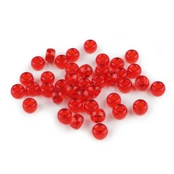 Mărgele din plastic cu gaură mare 9x6 mm - Roșu (20 Grame)