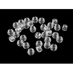 Mărgele din plastic cu gaură mare 9x6 mm - Transparent (20 Grame)
