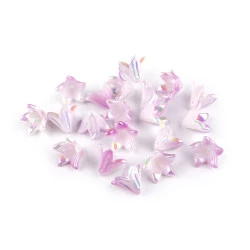 Mărgele din plastic cu efect ab floare / clopoțel / fustă 12x16 mm - Mov deschis (20 Bucăți)