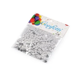 Confetti inimioare - pentru petrecere, nuntă, sărbătoare - Argintiu (1 Sac)