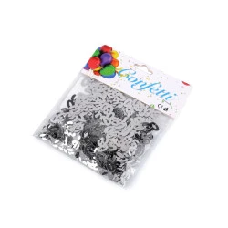 Confetti numere 30; 40; 50; 60 - pentru petreceri, sărbători de zile de naștere - Argintiu (1 Sac)