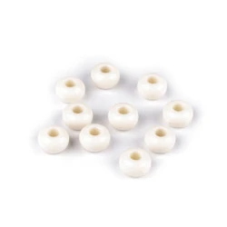 Mărgele decorative din plastic cu gaură mare ø15 mm - Crem foarte deschis (10 Bucăți)