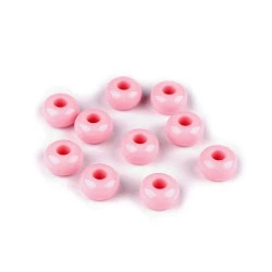 Mărgele decorative din plastic cu gaură mare ø15 mm - Roz deschis (10 Bucăți)