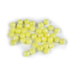 Mărgele de plastic ø8 mm cu inimă - Galben deschis (10 Grame)