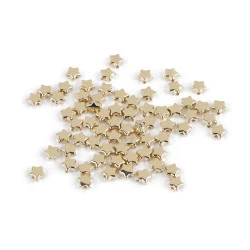 Mărgele de plastic mini steluțe, inimioare, cuburi metalice - Auriu deschis (10 Grame)