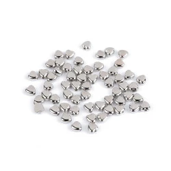 Mărgele de plastic mini steluțe, inimioare, cuburi metalice - Argintiu (10 Grame)