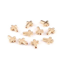 Mărgele / componente din plastic pentru confecționarea bijuteriilor, 12x15 mm - Auriu (10 Bucăți)