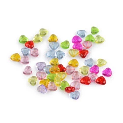 Mărgele de plastic în formă de inimă 8x9 mm - Mix (10 Grame)