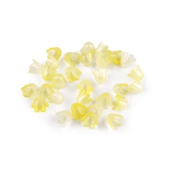 Mărgele din plastic clopoțel / fustă 9x11 mm - Galben deschis (10 Grame)