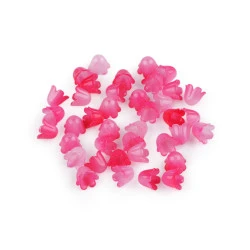 Mărgele din plastic clopoțel / fustă 9x11 mm - Roz zmeură (10 Grame)