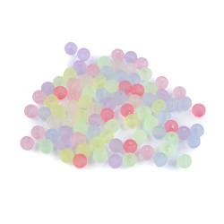 Mărgele din plastic transparente mate ø6 mm - Mix (10 Grame)